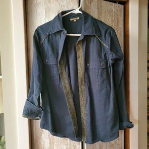 Buckle Gimmicks Navy Blue Long Sleeve Button Up